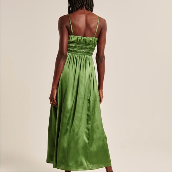 Green Satin Abercrombie Maxi Dress ♡ - Picture 5 of 5